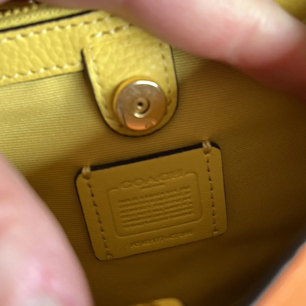 Coach Mini Town Candied Orange Crossbody Bag with Original & Floral Pink Strap - Picture 8 of 10